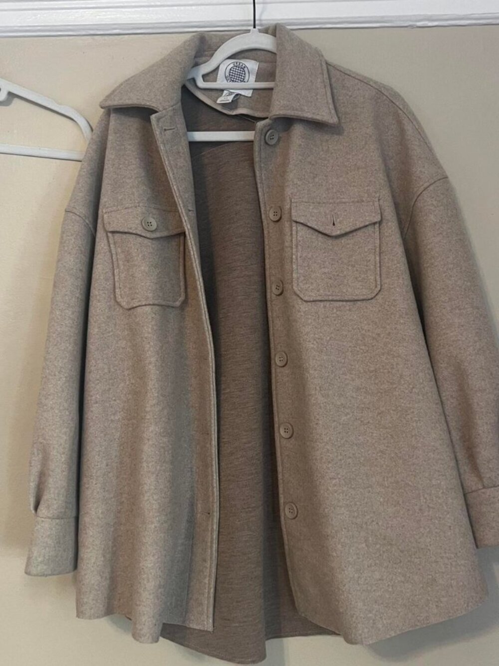 Beige urban outfitters shacket